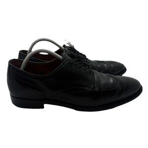 ALLEN EDMONDS Lombard Black Leather Wingtip Brogue Derby Shoes Men's Sz US 10.5D